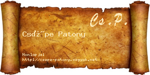 Csépe Patony névjegykártya